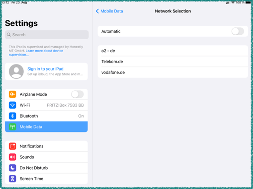 EN iPad settings search networks